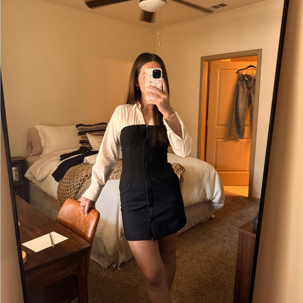 Anthropologie Maeve Knit Twofer Mini Dress — size XXS